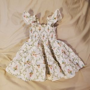 Hill House Floral Kids Dress - White and Pink